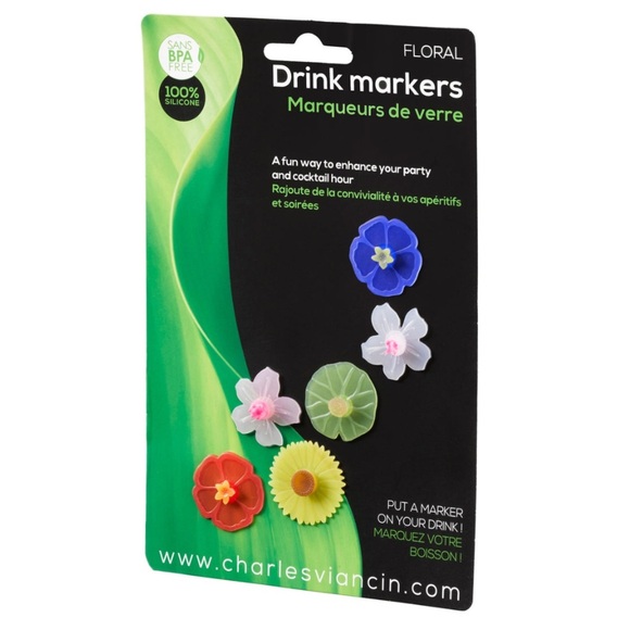 Floral Drink Markers - Multicolor - Picture 1 of 5